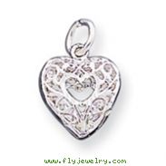 Sterling Silver Filigree Heart Charm