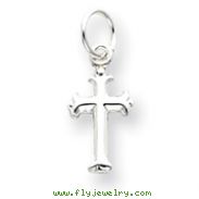 Sterling Silver Fleur De Lis Cross Charm