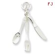 Sterling Silver Fork, Knive, And Spoon Charm