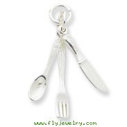 Sterling Silver Fork, Knive, And Spoon Charm