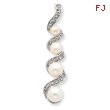 Sterling Silver Freshwater Pearl CZ Pendant
