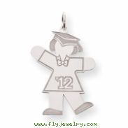 Sterling Silver Grad 2012 Girl Kid Charm