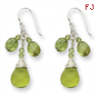 Sterling Silver Green Crystal/Peridot Earrings