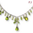 Sterling Silver Green Crystal/Peridot Necklace chain