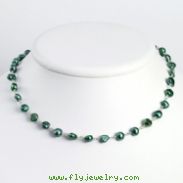 Sterling Silver Green Cultured Pearl Necklace chain