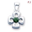 Sterling Silver Green Synthetic Stone Charm