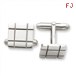 Sterling Silver Grooved Design Cuff Links