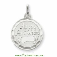 Sterling Silver Happy Anniversary Disc Charm