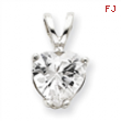 Sterling Silver Heart CZ Pendant