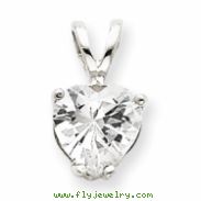 Sterling Silver Heart CZ Pendant