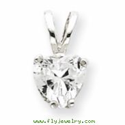 Sterling Silver Heart CZ Pendant