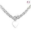 Sterling Silver Heart Fancy Link Toggle Necklace