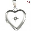 Sterling Silver Heart Shaped Locket With Diamond