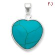 Sterling Silver Heart Turquoise Pendant