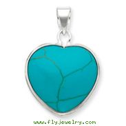 Sterling Silver Heart Turquoise Pendant