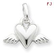 Sterling Silver Heart With Wings Charm