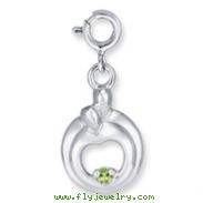 Sterling Silver Hearts Of Promise Created August Olive Alpanite Birthstone Charm