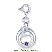 Sterling Silver Hearts of Promise Created February Amethyst Birthstone Charm