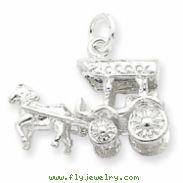 Sterling Silver Horse & Carriage Charm
