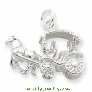 Sterling Silver Horse & Carriage Charm