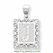 Sterling Silver Initial J Charm