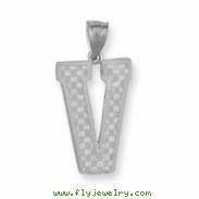 Sterling Silver Initial V Charm