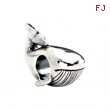 Sterling Silver Kera Whale Bead Ring Size 6