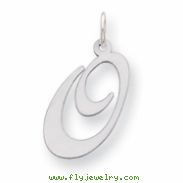 Sterling Silver Large Fancy Script Initial O Charm