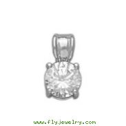 Sterling Silver Large Round CZ Pendant