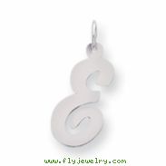 Sterling Silver Large Script Intial E Charm