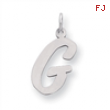 Sterling Silver Large Script Intial G Charm