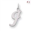 Sterling Silver Large Script Intial I Charm