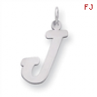 Sterling Silver Large Script Intial J Charm