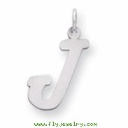 Sterling Silver Large Script Intial J Charm