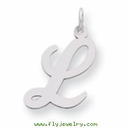 Sterling Silver Large Script Intial L Charm