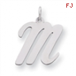 Sterling Silver Large Script Intial M Charm