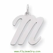 Sterling Silver Large Script Intial M Charm