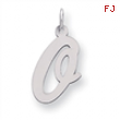 Sterling Silver Large Script Intial O Charm