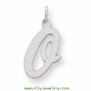 Sterling Silver Large Script Intial O Charm