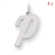 Sterling Silver Large Script Intial P Charm