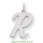 Sterling Silver Large Script Intial R Charm