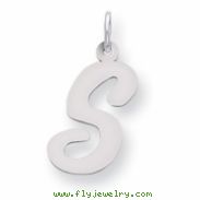 Sterling Silver Large Script Intial S Charm