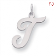 Sterling Silver Large Script Intial T Charm