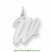 Sterling Silver Large Script Intial W Charm