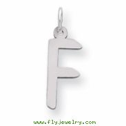 Sterling Silver Large Slanted Block Initial F Charm