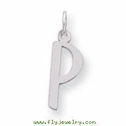 Sterling Silver Large Slanted Block Initial P Charm