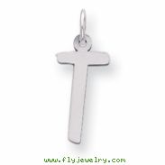 Sterling Silver Large Slanted Block Initial T Charm