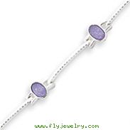 Sterling Silver Lavender Jade Bracelet
