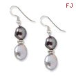 Sterling Silver Light & Dark Grey Freshwater Cultured Pearl Earrings