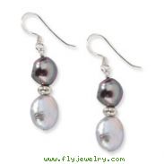 Sterling Silver Light & Dark Grey Freshwater Cultured Pearl Earrings